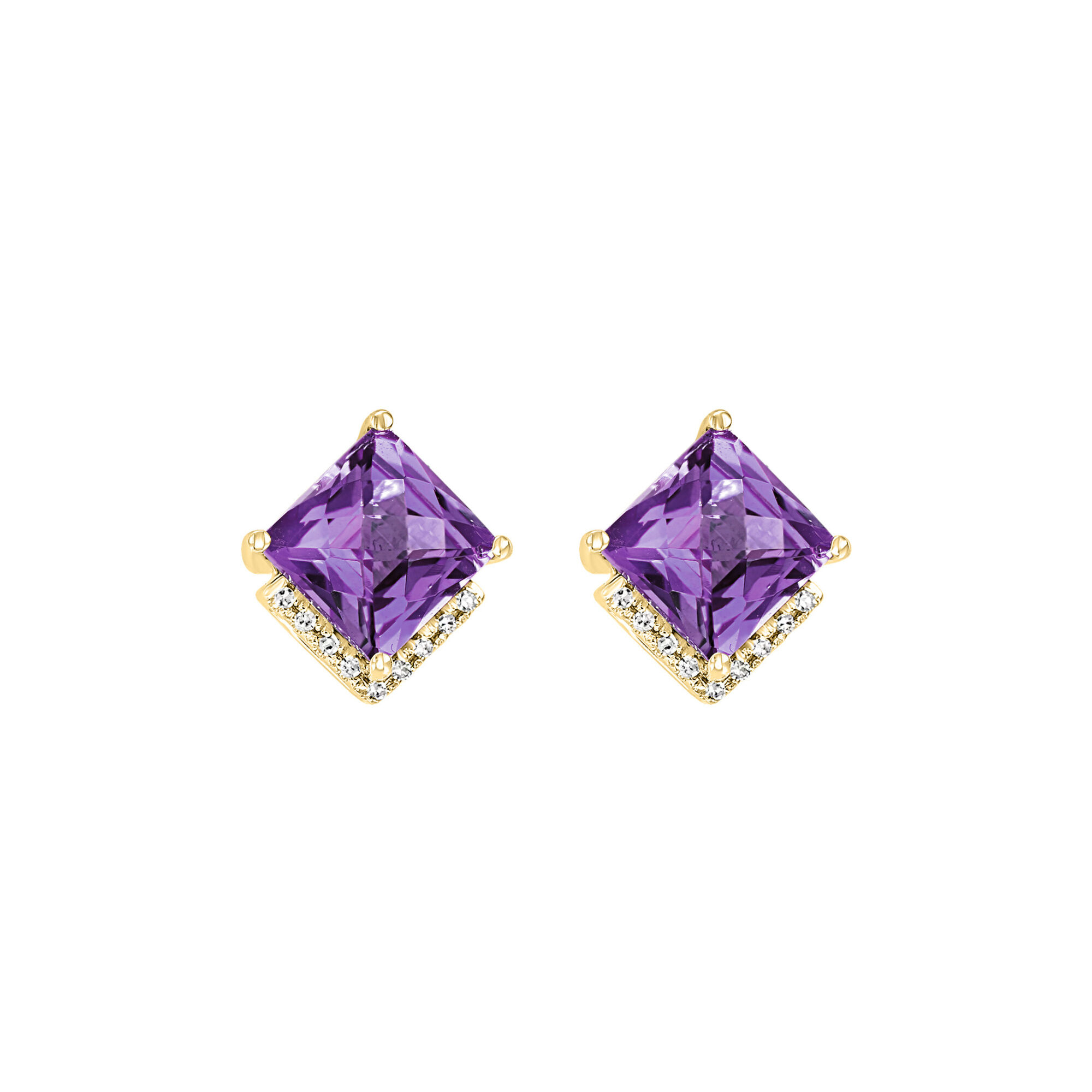 Amethyst Stud Earrings with Diamond Accents Maison Birks Salon